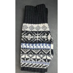 Black Alpaca Fingerless Gloves – Beautiful Peruvian Design NEW